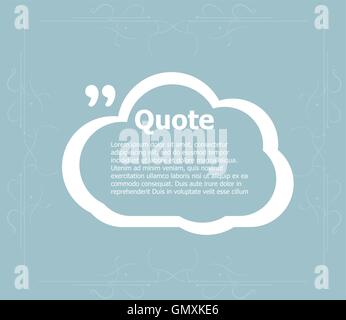 Quote blank template. Quote bubble. Empty template. Circle business card template, paper sheet, information, text. Print design. Stock Vector