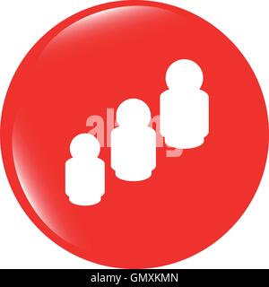 vector business man silhouette icon web app button Stock Vector