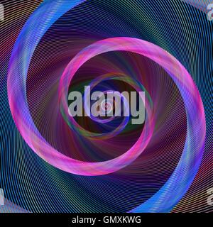 Pink blue abstract geometric spiral background Stock Vector