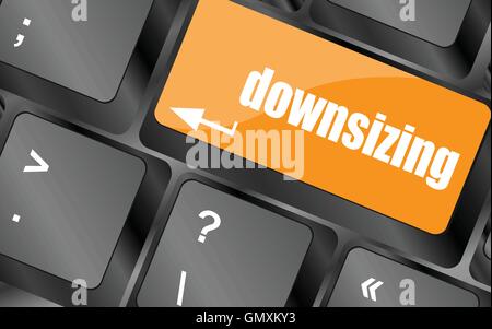 cloud icon with downsizing word on computer keyboard key, vector illustration Stock Vector