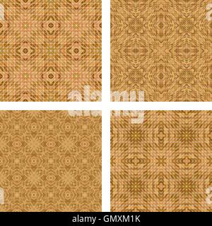 Tiled mosaic floor design set Stock Vector