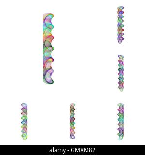 Colorful ellipse fractal font - letter I Stock Vector