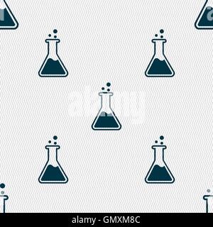 Flask  icon sign. Seamless pattern with geometric texture. Vector Stock Vector