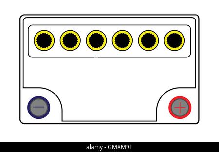 12 Volt Car Battery Stock Vector