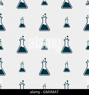 Flask  icon sign. Seamless pattern with geometric texture. Vector Stock Vector