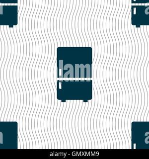 Refrigerator icon sign. Seamless pattern with geometric texture. Vector Stock Vector