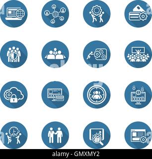 Flat Design Business Icons Set. Stock Vector