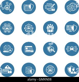 Flat Design Protection and Security Icons Set. Stock Vector
