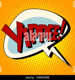 yippee win comic book bubble text Stock Vector