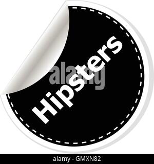 hipsters black and white button, like counter notification icon, vector illustration Stock Vector