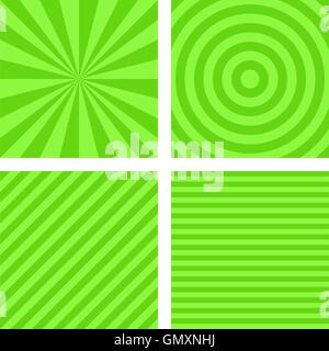 Simple lime color striped pattern set Stock Vector