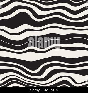 Vector Seamless Black and White Distorted Square Lines Pattern Stock ...