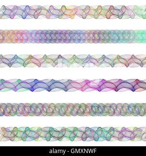 Color digital design page divider line set Stock Vector