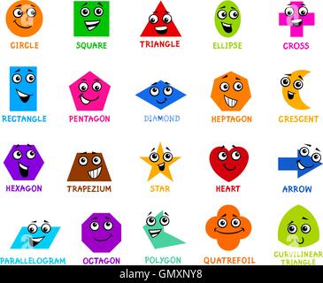 cartoon basic geometric shapes Stock Vector