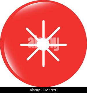 vector Sun icon on round button collection original illustration Stock Vector