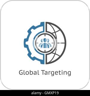 Global Targeting Icon. Flat Design. Stock Vector