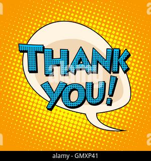 Thank you comic bubble retro text Stock Vector