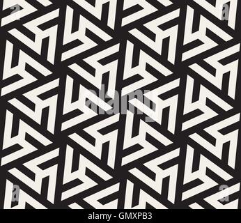 Vector Seamless Black And White  Geometric Triangle Shape Tiling Pattern Stock Vector