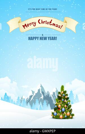 Merry Christmas Landscape Stock Vector
