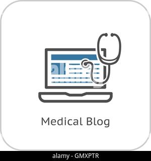 Medical Blog Icon. Flat Design. Stock Vector