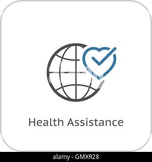 Health Assistance Icon. Flat Design. Stock Vector