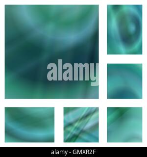 Teal gradient abstract background design set Stock Vector