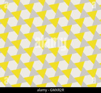 Vector Seamless Grey Yellow Geometric Triangle Shape Tessellation Pattern Stock Vector