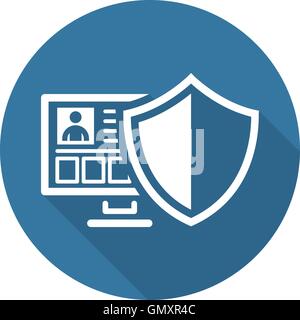 Personal Data Protection Icon. Flat Design. Stock Vector
