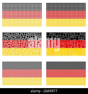 Mosaic Germany flag set Stock Vector