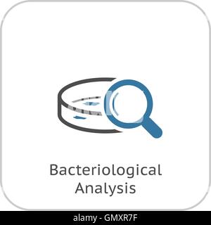Bacteriological Analysis Icon. Flat Design. Stock Vector