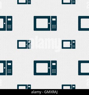 microwave icon sign. Seamless pattern with geometric texture. Vector Stock Vector