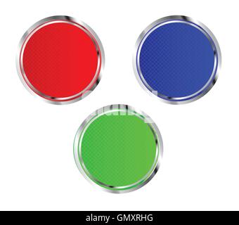 Round RGB Web Icons Stock Vector