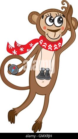 Funny Vector Travel Monkey Stock Vector