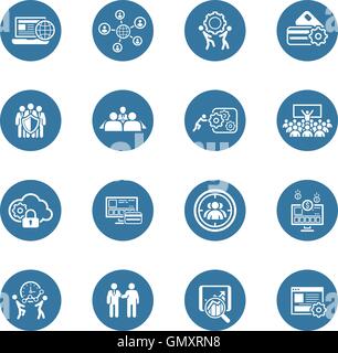 Flat Design Business Icons Set. Stock Vector