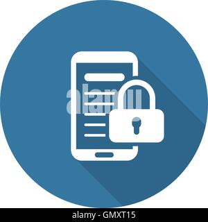 Mobile security, data protection concept. Hands holding smartphone with ...