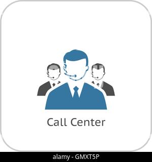 Call Center Icon. Flat Design. Stock Vector