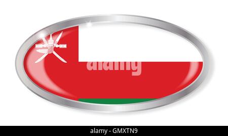 Oman Flag Oval Button Stock Vector