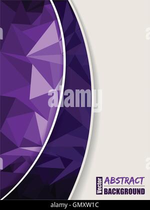 Abstract purple brochure with purple transparent stripe Stock Vector