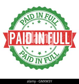 Paid in full stamp Stock Vector