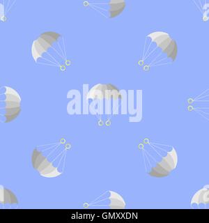 Parachute Seamless Pattern on Blue Sky Stock Vector