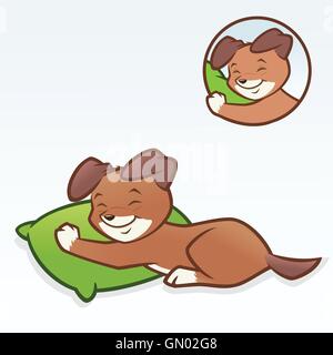 Cartoon dog puppy sleeping Stock Vector