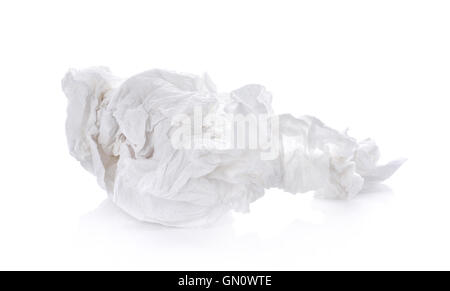 crumpled tissue paper on white background Stock Photo