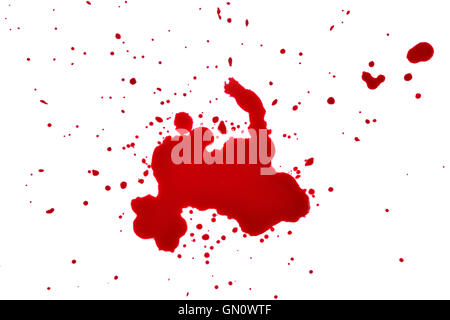 blood drops on a white background Stock Photo