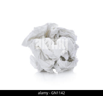 crumpled tissue paper on white background Stock Photo