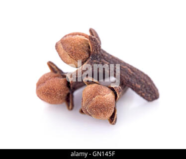 dry cloves on white background Stock Photo