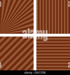 Simple brown striped pattern set Stock Vector