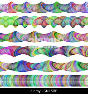 Colorful ornamental line design set Stock Vector