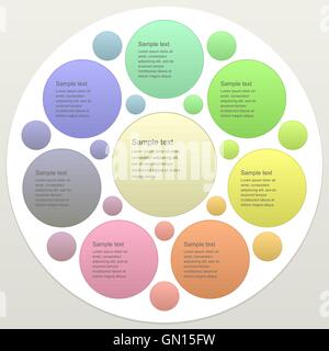 Seven part business infographics template Stock Vector