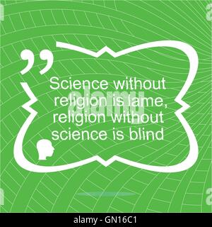 Science without religion is lame. Inspirational motivational quote. Simple trendy design. Positive quote. Vector illustration Stock Vector