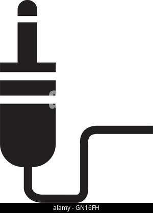 Audio cable icon on white background Stock Vector
